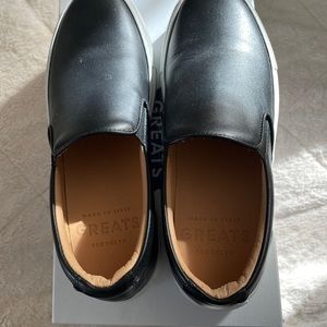 Slip-on Black Leather Wooster Sneakers - Greats